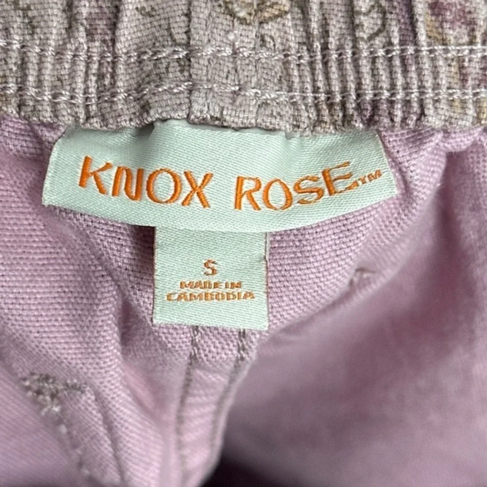 Knox Rose Pants Women Small Purple Pink Floral Paisley Elastic Waist Casual Boho